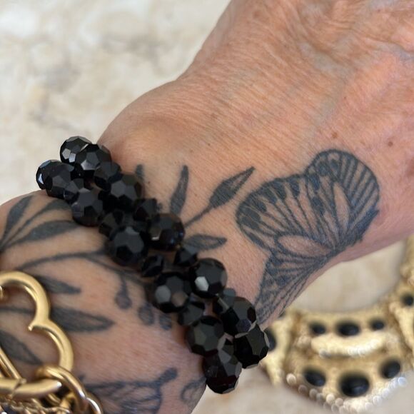 NWT R. J. Graciano Gold Tone & Black Stones Necklace & Bonus Bracelet - Picture 7 of 7